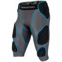 Champro Sports Bull Rush 7-Pad Integrated Football Girdle, Compression Fit, Blue-Grey, Size: Small