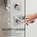 Exterior Door Lock Set with Deadbolt, Front Door Handle Set with Deadbolt, Door Levers Single Cylinder Deadbolt Set, Keyed Alike Heavy Duty Keyed Entry Handles Locksets,(Satin Nickel ,3Pack)