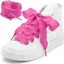 Fishtail Pleated Shoe Laces: 2 Pairs 2.5 CM Wide Flat Ruffle Shoelaces