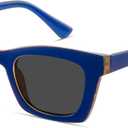 livho Trendy Polarized Sunglasses Women, Retro Sun Glasses for Women 2025, Cute Sunglasses for Woman, UV Protection Shades (Blue Orange/Black)