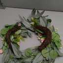 H&W 2pcs Artificial Wedding Arch Flowers for Wedding Sign, Floral Swag Dusty Decor for Reception Ceremony Backdrop Sweetheart Table(Willow Leaves-Peony-Pink)