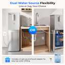 iSpring DSBL4 Dual-Source Water Cooler Dispenser – Bottom Loading & Direct Line, 4-Stage Water Filter, Hot / Cold / Room Temp