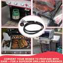 Natural Gas to Propane Conversion Kit for Weber Genesis I/II E/S-210 310 330 410 610,SX/EX/SE-210/310/315,Spirit II 210/310/315,5FT Propane Regulator Hose with 14 LP Orifices (3 Sizes) & 3/8" Fittings
