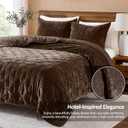 WDCOZY Cloud Soft Queen Size Quilt Set, Chocolate Brown Chenille Velvet, Full/Queen