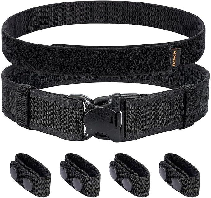 Dotacty 2" Police Duty Belts Law Enforcement Security Officer Tactical Utility Belt w/Hook Liner 4 Keepers XL