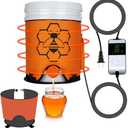5 Gallon Honey Bucket Heater, Heated Bucket with Bottom & Side Heating Pad, Honey Warmer with Thermostat 50-122°F, Portable Bee Blanket Honey Heater, 5 Gallon Bucket Honey Equipment
