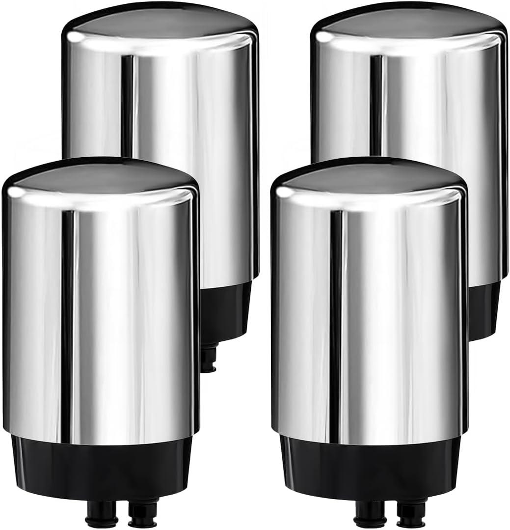 4 Pack Faucets Filters Cartridge(FR-200,FF-100)Replacement for Brita Faucet Filter,Water Filter Compatible with Brita Faucet Filtration Systems- Chrome