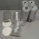 12oz White Black Ghost Halloween Disposable Plastic Cups with Flat Lids and Straws Happy Halloween clear Cups for Party Supplies Coffee, Beer, Drinks, Ice Cream, Snack and More (100)