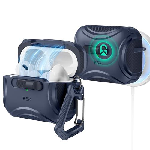 ESR for AirPods Pro 2 Case (2023/2022/2019, 2nd/1st Gen), Compatible with AirPods Pro 2nd Generation (USB-C/Lightning Cable), Effortless MagSafe, Drop-Proof Lock, Easy Open, Cyber Series,Blue