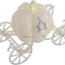 Hand Painted Enameled Cinderella Pumpkin Carriage Decorative Hinged Jewelry Trinket Box Unique Gift for Family,Jewelry Chests