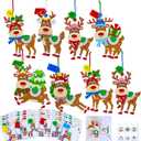 Winlyn 24 Sets Christmas Craft Kits Winter Crafts DIY Xmas Reindeer Ornaments Decorations Festive Foam Stickers Christmas Arts and Crafts for Kids Holiday Home Classroom Art Activities Party Favors