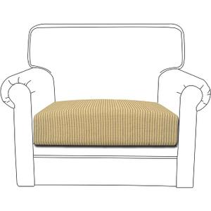 Easy-Going Stretch Cushion Cover Sofa Cushion Furniture Protector Sofa Seat Sofa slipcover Sofa Cover Soft Flexibility with Elastic Bottom(Chair Cushion,Beige) (Small)