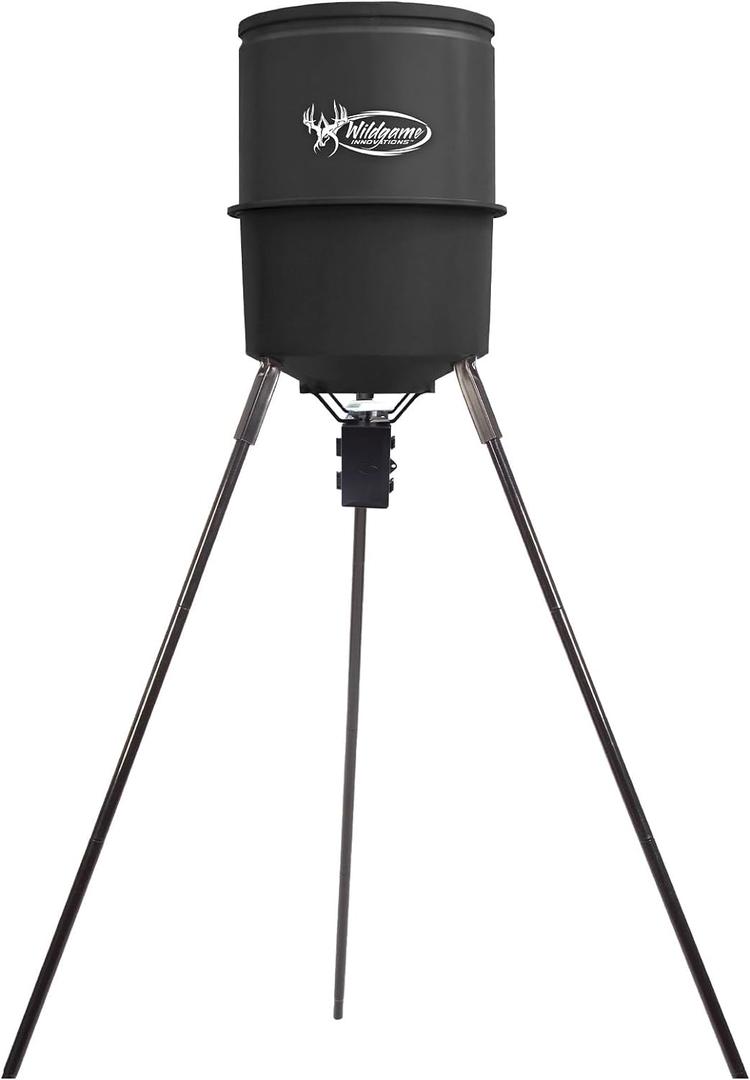 WILDGAME INNOVATIONS Quick-Set 270 lb Game Feeder with Digital Timer | Durable Tripod Corn/Pellet Hunting Feeder