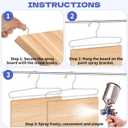 Foxtell 12 Pack Cabinet Door Painting Hanger Paint Drying Rack with 50 Pcs Metal Screw-in Cup Hooks for Cabinet Doors