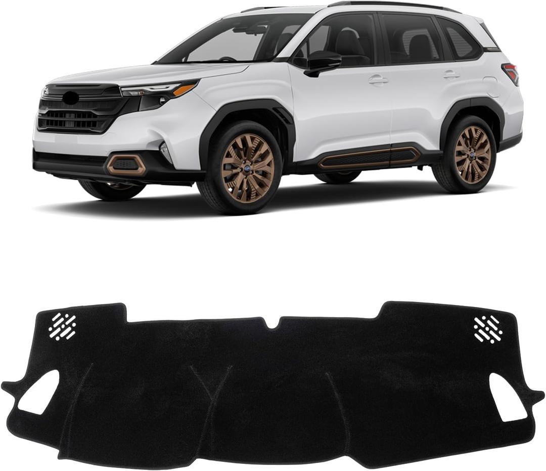 KUST Black Dash Cover for Subaru Forester 2025 2026 Left Hand Driving Polyester Non-Slip Dashboard Pad Carpet Interior Accessories for Forester Custom Dash Mat Dashboard Cover Mat Glare