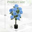 Hollyone 3FT Blue Hydrangea Artificial Flowers Tree Large Real Touch Faux Silk Hydrangea Plants Potted Fake Flower in Black Pot for Home Indoor Outdoor Front Porch Garden Entrance Living Room Decor