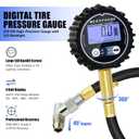 200 PSI Digital Tire Pressure Gauge  Heavy-Duty Air Pressure Gauge for Tires, Accurate Digital Tire Gauge with LED Backlight, 360 Swivel Chuck for Cars, Trucks, Motorcycles & RVs