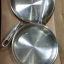 T-fal Pro Tri-Ply Stainless Steel Cookware Set 10 Piece, Induction Compatible Oven Safe 500F, Lids 350F, Fast & Even Heat, Professional Quality & Durability, Pots and Pans Set, Dishwasher Safe, Silver