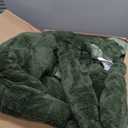 Litanika Fluffy King Size Comforter Set Olive Green, 3 Pieces Warm Sherpa Fleece Winter Bedding Set, Jacquard Checkered Plush Fuzzy Blanket Bed Set(1 Comforter, 2 Pillowcases)