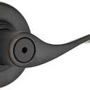 Kwikset Balboa Interior Privacy Door Handle with Lock, Door Lever for Bathroom and Bedroom, Venetian Bronze Reversible Keyless Turn Lock, with Microban Protection