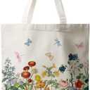 Horaldaily Canvas Tote Bag,Reusable Shoulder Tote Bag for Women Lady Casual Vacation, Shopping, Work, Gym