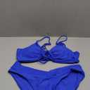 Sexybody Women's V Cut Bikini Sexy Tie Front Cutout High Cut Two Piece Swimsuit Bathing Suit (Medium, Royal Blue123)
