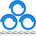 Poolvio 1.5" x 59" Above Ground Pool Hoses, 3-Pack, Blue- Heavy Duty UV Resistant Leak-Proof Replacement Hoses with 6 Metal Thumb Clamps, Perfectly Fits Intex Filter Pumps & Pool Surface Skimmers
