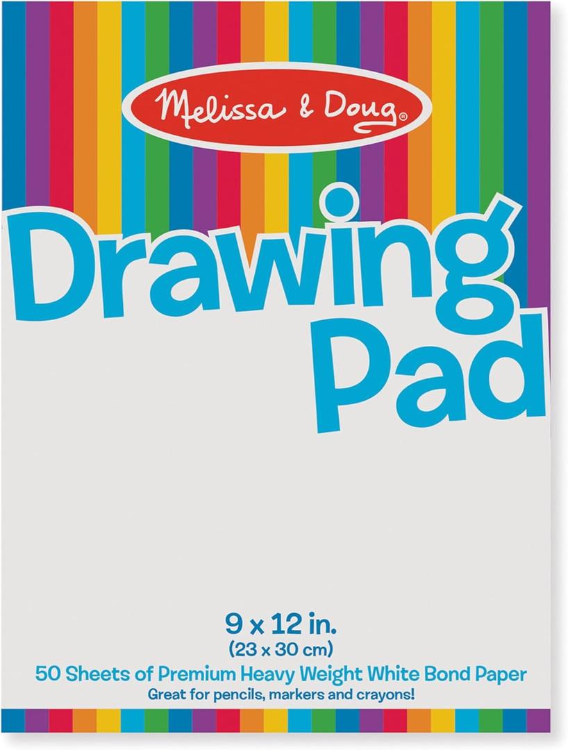 Melissa & Doug Drawing Pad (9 x 12 inches) with 50 Sheets of White Bond Paper