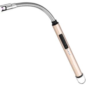 ARECTECH Electric Arc Candle Lighter Flameless Rechargeable USB Long Lighter for Candle Cooking BBQs Fireworks Gold
