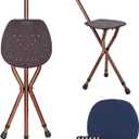 Cane with Seat for Men 265 lbs Capacity, Large Seat Board Height Adjustable Foldable Walking Cane with Seat, Cane and Chair Dual-use for Elderly Men, Adults and Convalescent People