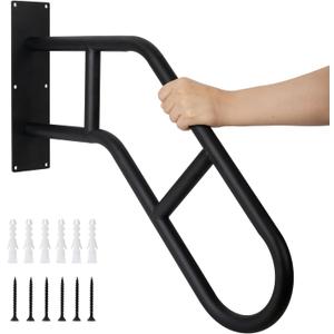 Aduanbang Hand Rails for Outdoor Steps & Elderly,U-Shape Wall Mount Stair Railing, Porch, Deck, Garage & Garden Grab Bar, 1 Pack Safety Handle