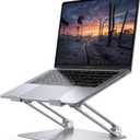 Lamicall Adjustable Laptop Stand, Portable Laptop Riser, Aluminum Laptop Stand for Desk Foldable, Ergonomic Computer Notebook Holder for MacBook Air Pro HP, Office Desk Accessories (10-17.3'')- Silver