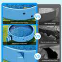 Pechfun 79'' Dog Pool with Sprinkler, Dog Pools for Large Dogs, Foldable 2-in-1 Kiddie Pool for Dogs & Kids, Non-Slip Heavy Duty Hard Plastic Pet Bathing Tub for Outdoor Backyard, Blue