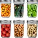 6 Pack Wide Mouth Mason Jars 16oz Glass Canning Jars with Airtight Lids and Bands for Preserving, Jam, Honey, Jelly, Wedding Favors, Sauces, Meal Prep, Overnight Oats, Salad, Yogurt (6)