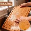 Bamboo Cutting Board, Large Kitchen Chopping Board with Deep Juice Groove & Built-in Handle, Reversible Wooden Charcuterie Board and Serving Tray for Meat, Bread, Fruit, Daily Use, 16110.6''
