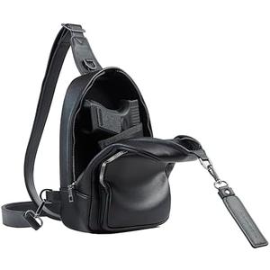 CCW Sling bag for Women & Men-Cusual EDC bag with fast access-Concealed carry crossbody bag for Women & Men-Include universal fast draw Holster (Zipper Black)