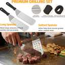 17 PCS Griddle Accessories Kit, Flat Top Grill Accessories Set for Blackstone and Camp Chef, Grill Spatula Set with Enlarged Spatulas, Scraper - Outdoor Barbecue Tools Gifts for Men Dad Him