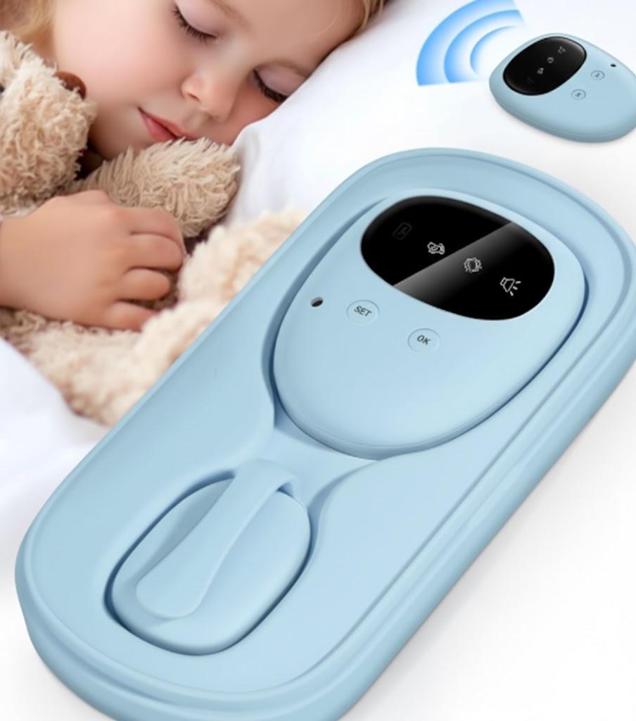 Bed Wetting Alarm for Boys and Girls - Wireless Pee Alarm with Magnetic Sensor, Sound Mode, and Strong Vibration for Kids, Adults, Elderly Blue
