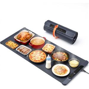 Warming Mat for Food 36" x 15", Rollable Food Warming Mat for Buffet Parties, 7-Level Temp 8-Hour Timer, Child Lock Safety, Long-Lasting Heat Retention, Gray