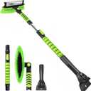 Yougfin 43" Ice Scraper for Car Windshield, Snow Brush with Squeegee, 3 in 1 Snow Removal for Cars with Foam Grip and 180 Pivoting Brush Head for Auto Truck SUV (Green)