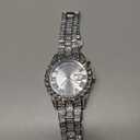 SENRUD Men's Diamond Watch Fashion Crystal Rhinestone Quartz Analog Watch Iced-Out Bracelet Wrist Watch