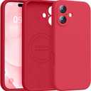 Ktele Magnetic for iPhone 17 Case [Compatible with Magsafe] [Premium Silicone Satin-Smooth Touch] Slim Shockproof Anti-Scratch Microfiber Lining Case, 6.3 inch, Red