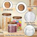 Gerrii 3 Pcs Glass Food Storage Containers 17/24/34 oz Vintage Glass Jar with Lid Begonia Pattern Airtight Candy Food Jars Canisters for Kitchen Counter Pantry Coffee Tea Beans (Round)