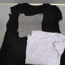 3 Pack Women's Basic V-Neck Tees Large White, Black, Gray, Small