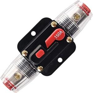 Circuit Breaker 150amp 20-300A Inline Fuse Holders for Car Audio and Amps Overload Protection Reset Fuse Inverter 12V-24V DC Replace Fuses