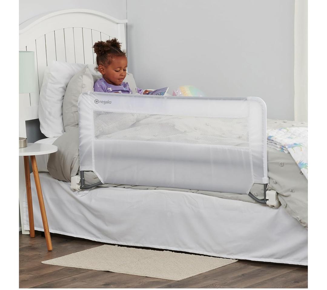 Regalo Swing Down Bed Rail Guard, with Reinforced Anchor Safety System