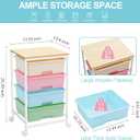 Utility Cart with 4 Drawers,Rolling Storage Cart with Drawers,Storage Rolling Drawer Cart,Rainbow
