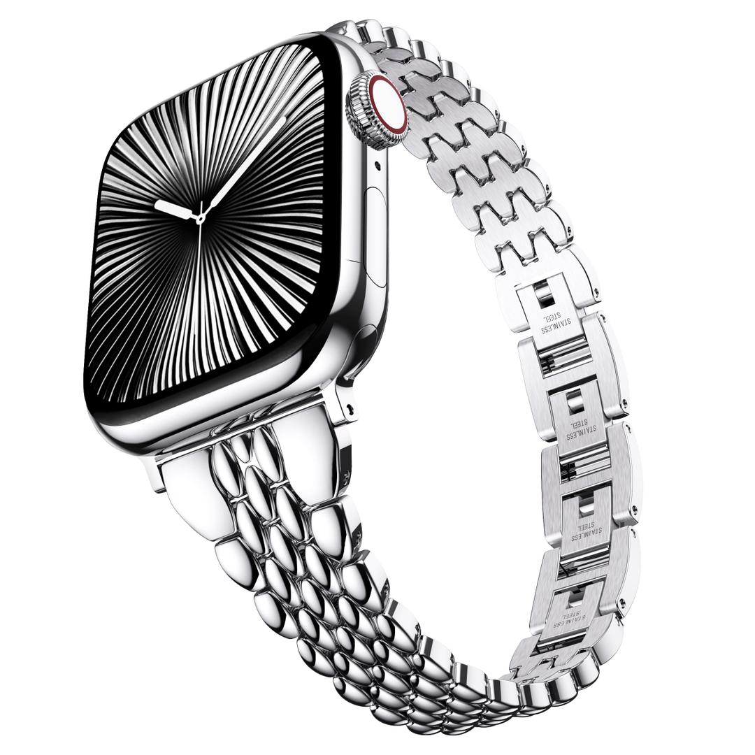 GELISHI Slim Metal Band Compatible with Apple Watch Band 41mm 40mm 38mm 44mm 45mm 46mm 49mm 42mm Women, Thin Stainless Steel Strap for Apple Watch Series 11 10 9 8 7 SE 6 5 4 3 Ultra 2 1