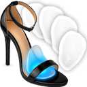 Metatarsal Pads for Women & Men (4 Pads) Ball of Foot Cushions, High Heel Cushion Foot Pads for Pain Relief & All Day Comfort, Anti Slip Heel Insert for Women, One Size Fits All (Clear)