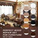 Hupeyna Wood Furniture Repair Kit, 12 Colors Wood Repair Kit, Wood Touch up Fillers, Repair Scratch, Cracks, Discoloration for Wooden Cabinet, Floor, Door, Table Surfaces Wood Filler Paint